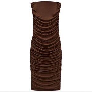 Zara Chocolate Strapless Dress